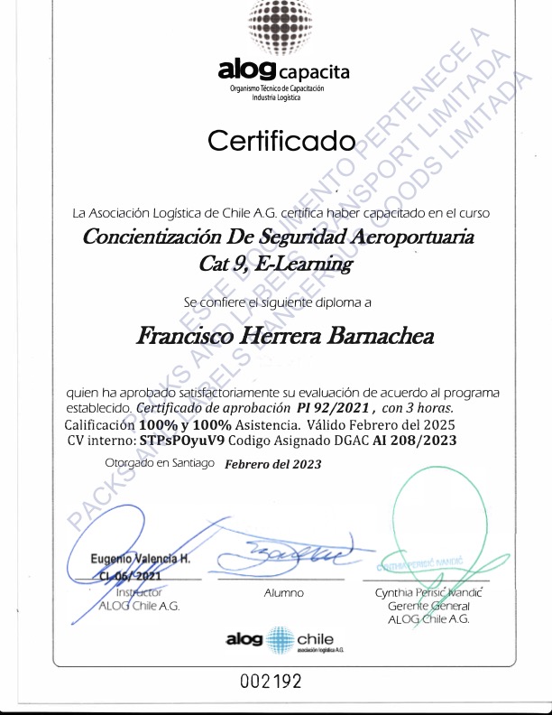 Certificación Packs and Labels
