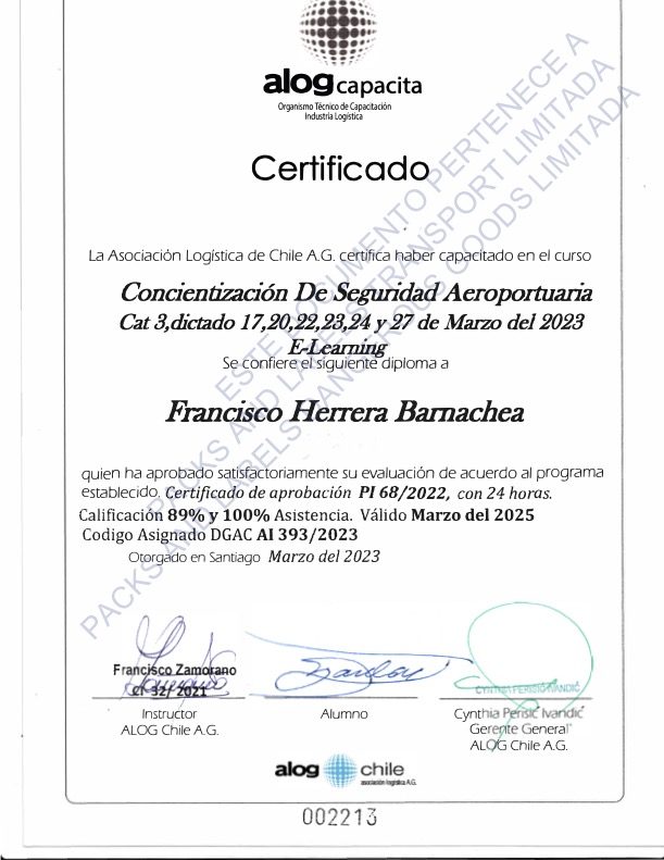 Certificación Packs and Labels