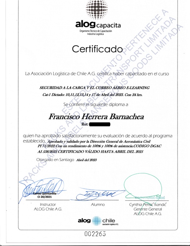 Certificación Packs and Labels