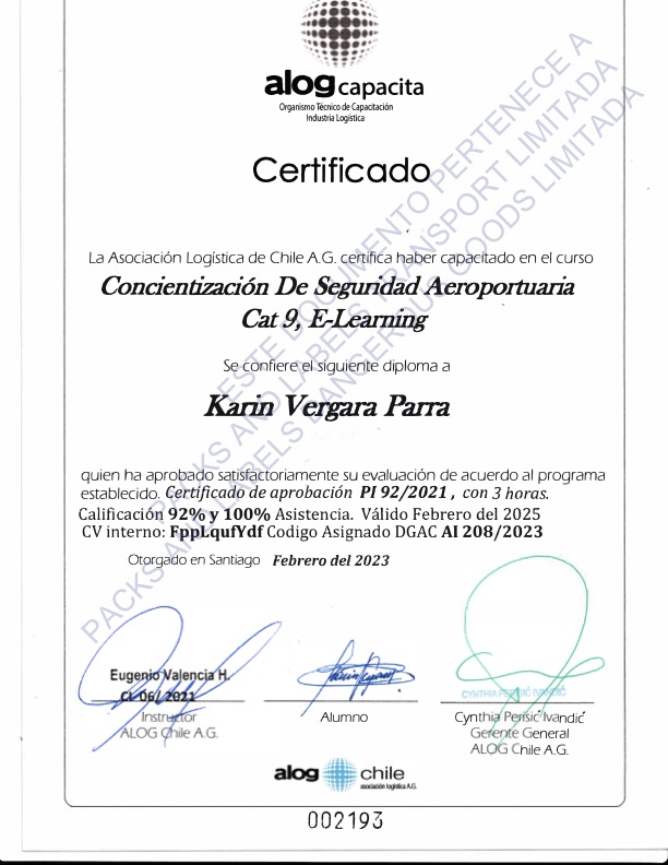 Certificación Packs and Labels