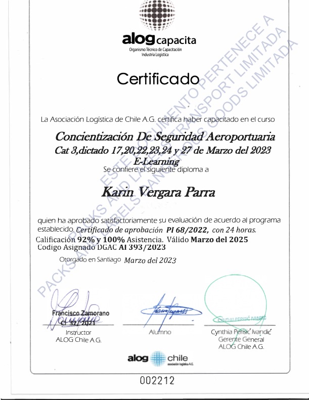 Certificación Packs and Labels